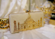 Taj Mahal Handcrafted Zardozi Clutch For Women