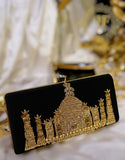Taj Mahal Zardozi Hand Clutch For Women