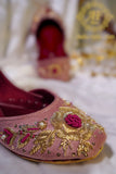 Handcrafted Zardozi Rose Embellished Khussa For Women