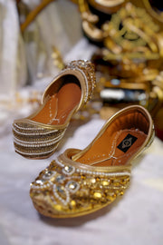 Handcrafted Gold & Silver Embellished Khussa For Women