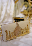 Taj Mahal Handcrafted Zardozi Clutch For Women