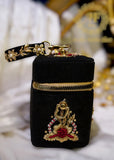 Hand-Embroidered Gold Rose Zardozi Clutch For Women