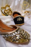 Handcrafted Crystal & Kora Silk Khussa For Women