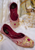 Handcrafted Zardozi Rose Embellished Khussa For Women
