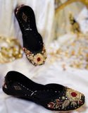 Handcrafted Zardozi Rose Embellished Khussa For Women