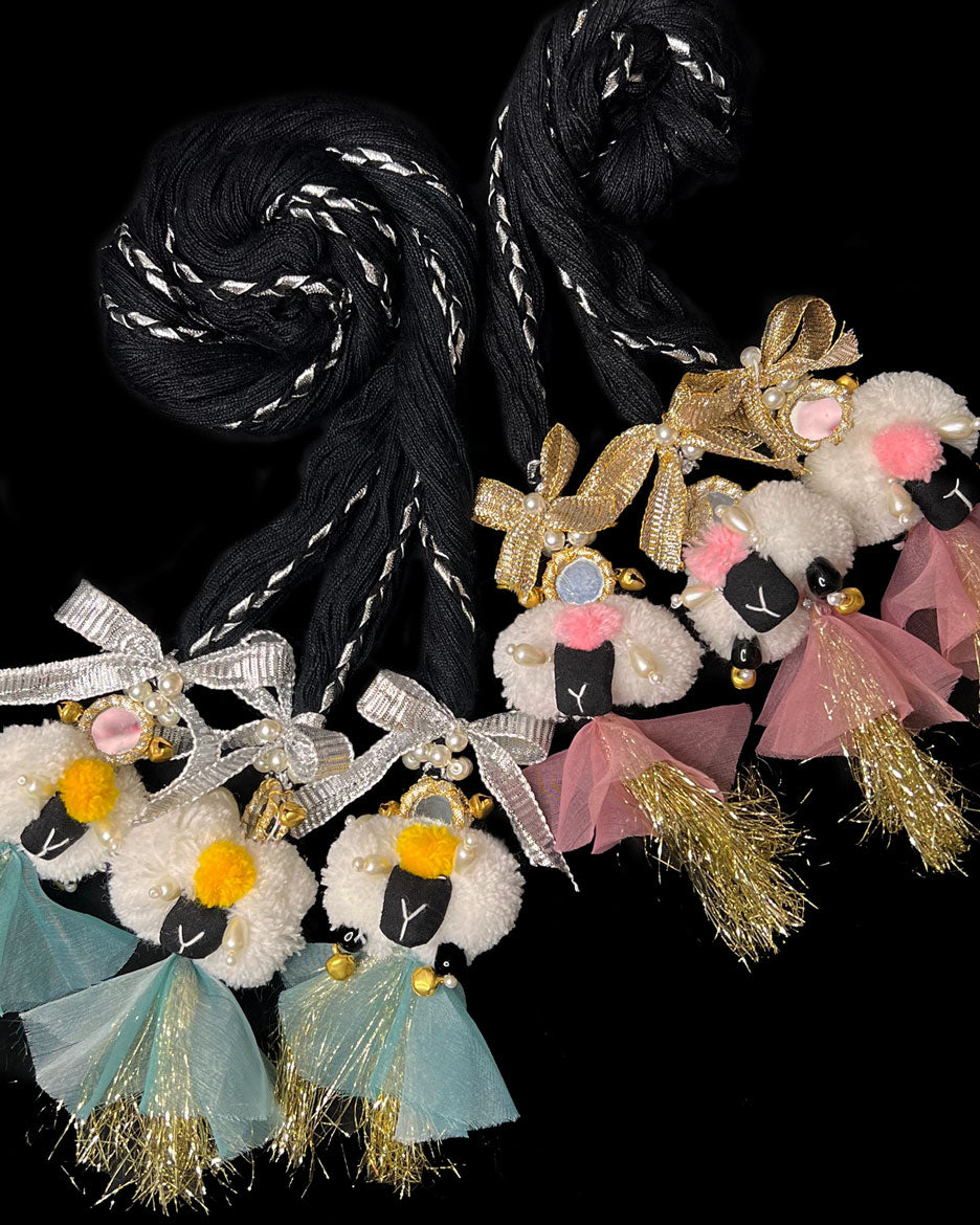 Multi Sheep Hair Paranda – Handmade with Gota & Pompoms For Womwn & KIds