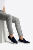 Premium Suede Leather Casual Shoes with White Rubber Sole for Men