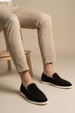 Premium Suede Leather Casual Shoes with White Rubber Sole for Men