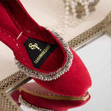 Velvet Beaded Party Khussa For Women