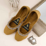 Velvet Beaded Party Khussa For Women