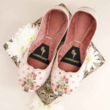 Ombre Oasis Pink Handcrafted Floral Khussa For Women