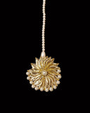 Champa Golden Teeka – Handmade with Gota Phool & Pearls For Women