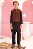 Elegant Black Kurta And Pajama with Waistcoat For Boys