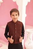 Elegant Black Kurta And Pajama with Waistcoat For Boys