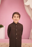 Elegant Rosewood Blended Suiting Waistcoat Ensemble For Boys