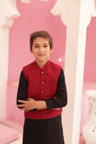 Sophisticated Red Waistcoat Suit For Boys