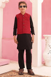 Sophisticated Red Waistcoat Suit For Boys