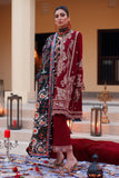 Vivid Scarlet Moroccan Embroidered Unstitched Suit For Women