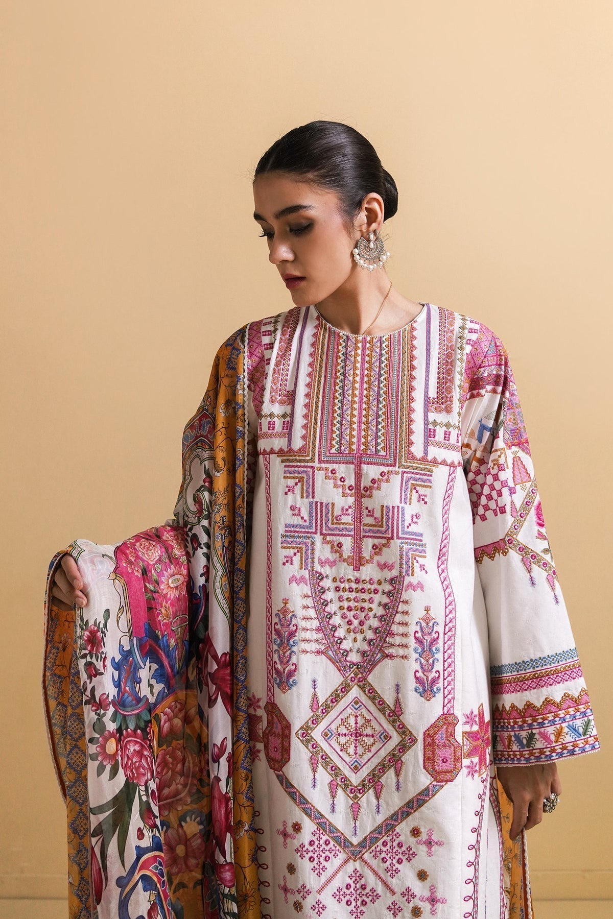 Chaandi Lawn Embroidered Unstitched Suit/Dress For Women