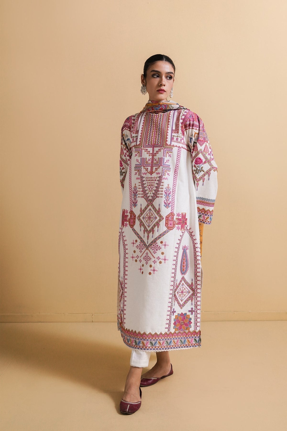 Chaandi Lawn Embroidered Unstitched Suit/Dress For Women