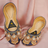 Shahi Navy Blue Bridal Khussa By Dazzle