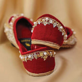 Azal Red Bridal Khussa By Dazzle