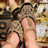 Bridal Anklet Women Khussa – Kundan on Lining