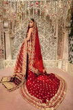 Scarlet Color Marori Worked Unstitched Bridal Suit For Wedding
