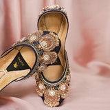 Shahi Navy Blue Bridal Khussa By Dazzle