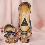 Shahi Navy Blue Bridal Khussa By Dazzle