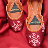 Maroon Cherry Casual Khussa For Women