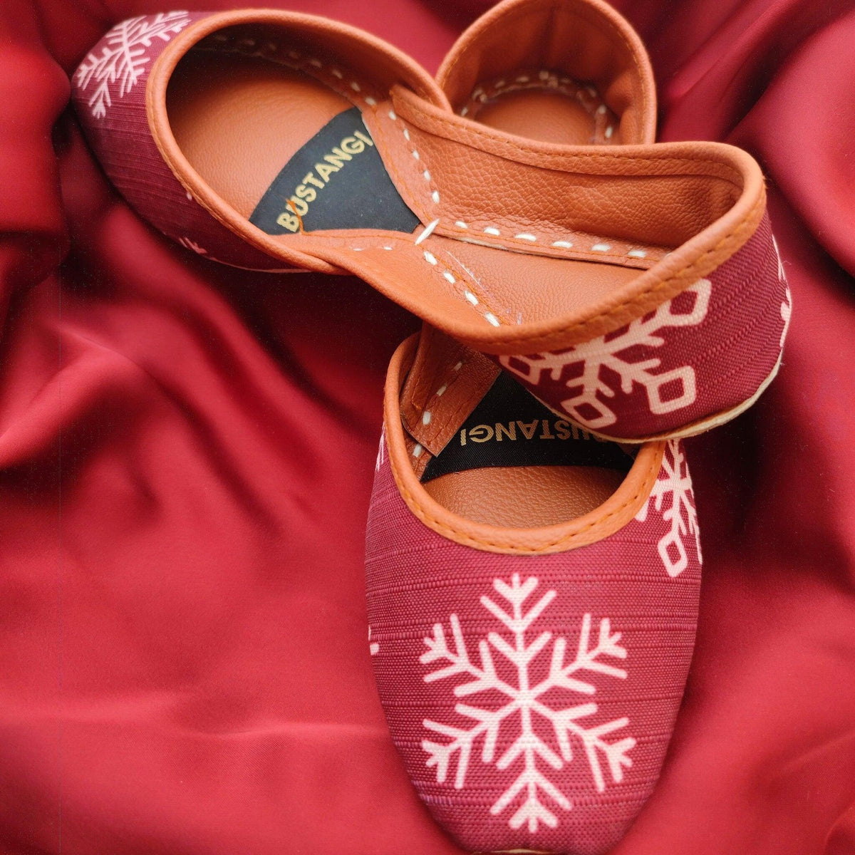 Maroon Cherry Casual Khussa For Women
