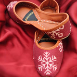 Maroon Cherry Casual Khussa For Women