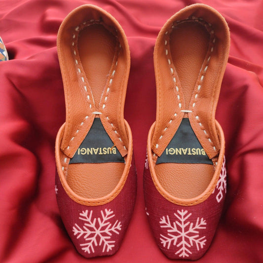 Maroon Cherry Casual Khussa For Women
