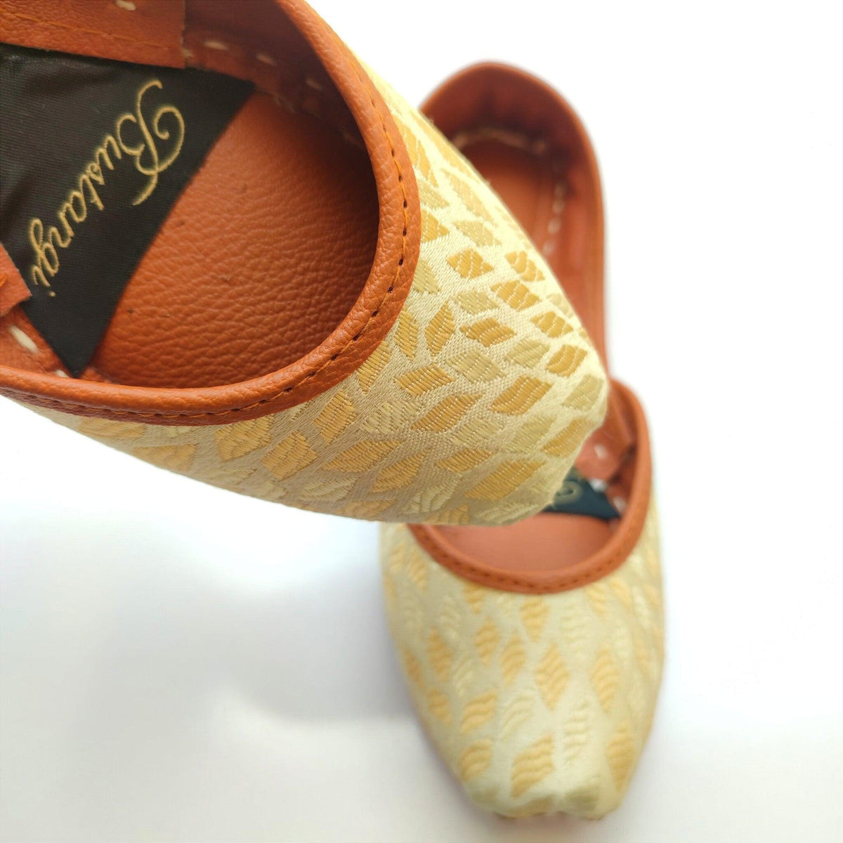 Golden Festive Casual Khussa For Women