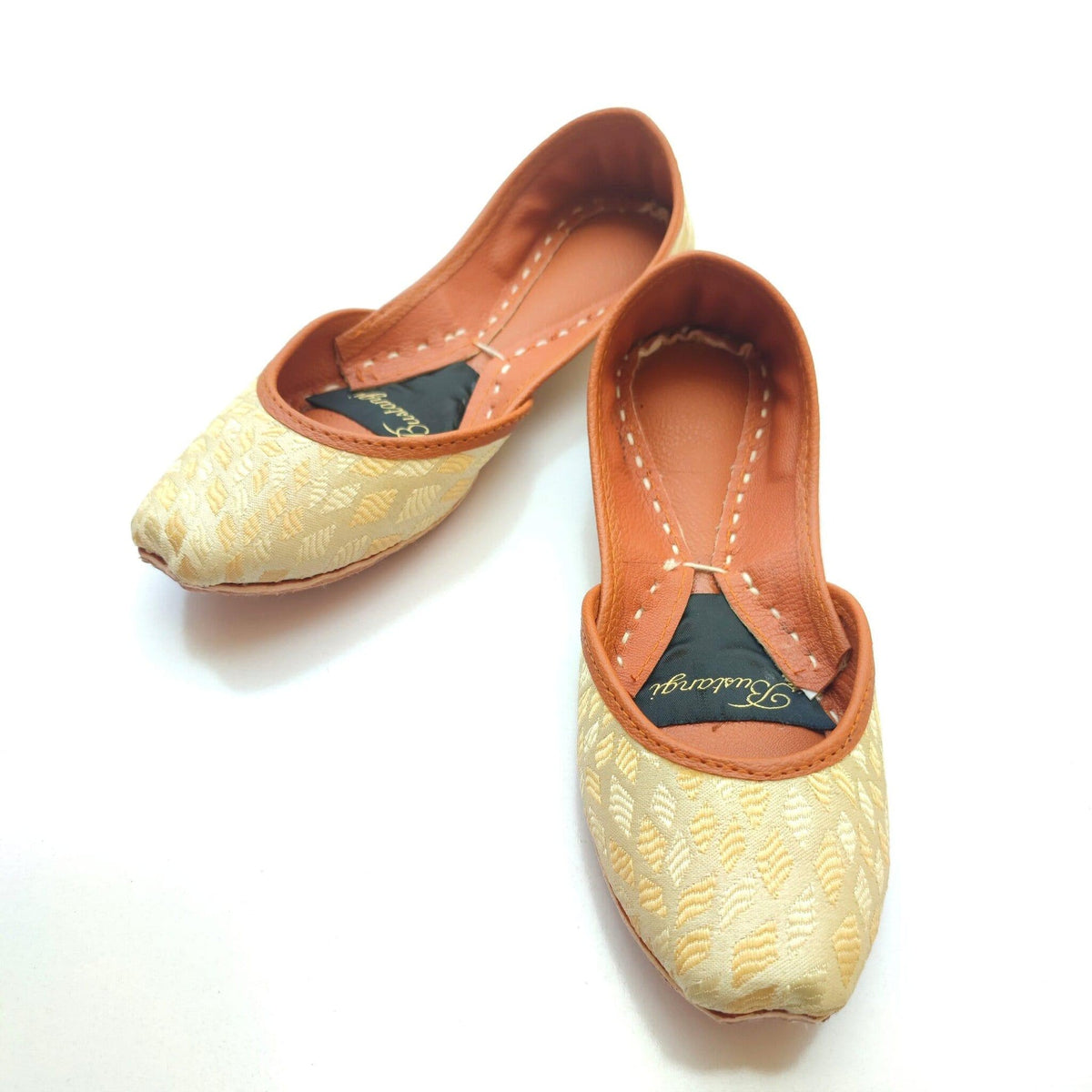 Golden Festive Casual Khussa For Women
