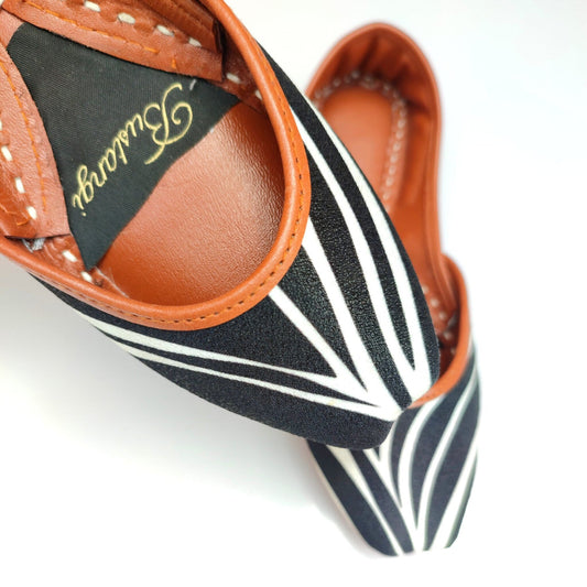 Black Swirl Casual Khussa For Women