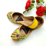 Yellow Butterfly Casual Khussa For Women