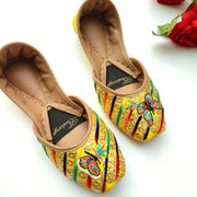 Yellow Butterfly Casual Khussa For Women