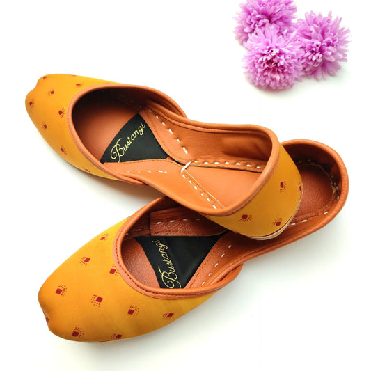 Yellow Sunflower Casual Khussa For Women