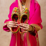 Yellow Shahtaj Bridal Khussa By Dazzle