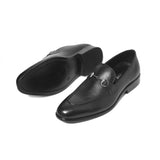 Black & Brown Elegant Design With Classic Buckle Hand-Crafted Vogue Loafers/Shoes For Men