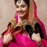 Yellow Shahtaj Bridal Khussa By Dazzle