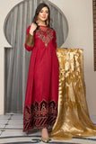Embroidered Raw Silk Frock For Women