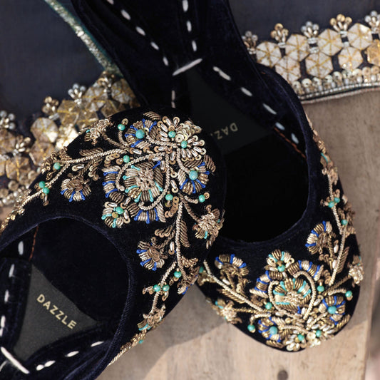 Midnight Glam Khussa By Dazzle