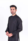 Dark Brown & White Designer Wash & Wear Shalwar Kameez For Men