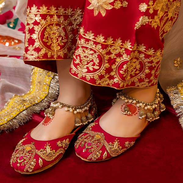 Hot Pink Shabnam Bridal Khussa By Dazzle