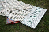 Classic Ajrak Block Print Unstitched Shirt Melon Seeds Pattern on White Base