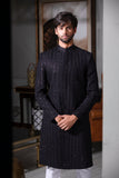 Black Hand-Embroidery Groom Festive Sherwani For Weddings