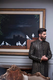 Black Hand-Embroidery Groom Sherwani For Weddings